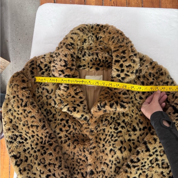 Women’s Vintage Penmans Leopard Print Faux Fur Clip Front Lined Pockets Coat S - Picture 7 of 16